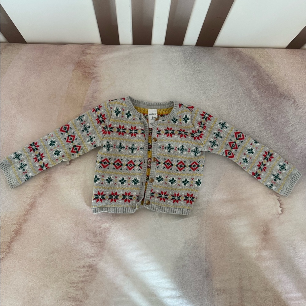Vintage fair isle Colorful Patterned Cardigan